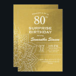 Gold Mandala 80th Birthday Uitnodiging<br><div class="desc">Gold Mandala 80th Birthday Uitnodiging</div>