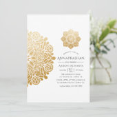 Gold Mandala Annaprashan First Rice Ceremony Kaart (Staand voorkant)