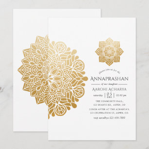 Gold Mandala Annaprashan First Rice Ceremony Kaart