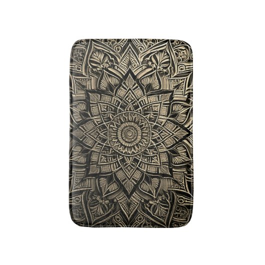 Gold Mandala Bath Mat (Voorkant Verticaal)