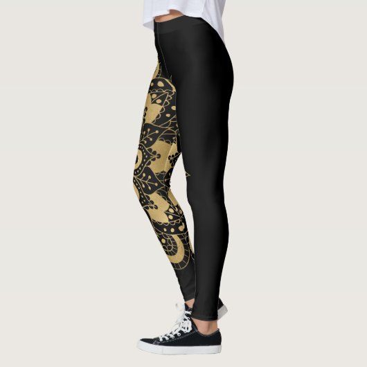 Gold Mandala Black Boho Leggings (Links)