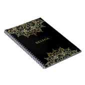 Gold Mandala Black Chic Glamor Modern Glam Notitieboek (Rechterzijde)