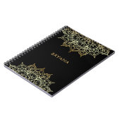 Gold Mandala Black Chic Glamor Modern Glam Notitieboek (Linkerzijde)