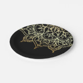 Gold Mandala Black Chic Modern Glam Party Papieren Bordje (Gekanteld)