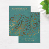 Gold Mandala & Blauwgroen verhuurder DisplayCard Visitekaartje (Bureau)