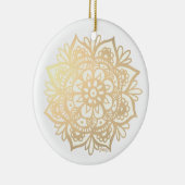 Gold Mandala Boho Chic Flower Ceramic Ornament (Rechts)