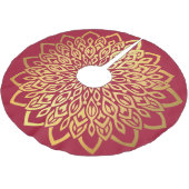 Gold Mandala Burgundy Red Kerstmis Kerstboom Rok (Gekanteld)