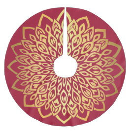 Gold Mandala Burgundy Red Kerstmis Kerstboom Rok