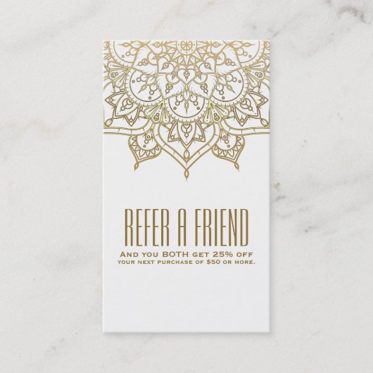 Gold Mandala Chic Verwijs een Vriend Verwijzing (Voorkant)