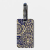 Gold Mandala Collectie blauw design Bagagelabel (Achterkant verticaal)