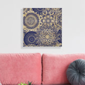 Gold Mandala Collectie blauw design Canvas Afdruk (Insitu (Woonkamer))