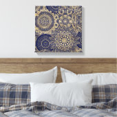 Gold Mandala Collectie blauw design Canvas Afdruk (Insitu (Slaapkamer))