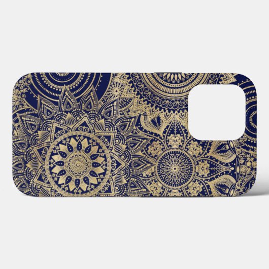 Gold Mandala Collectie blauw design Case-Mate iPhone Case (Achterkant (horizontaal))