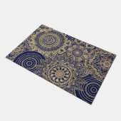 Gold Mandala Collectie blauw design Deurmat (Schuin)