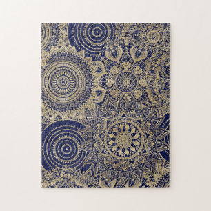 Gold Mandala Collectie blauw design Legpuzzel