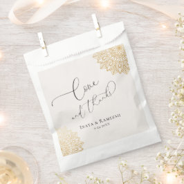 Gold Mandala Cream Wedding Favor Bag Bedankzakje