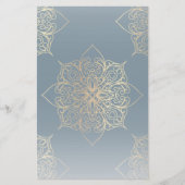 Gold Mandala Damask Pattern Briefpapier (Voorkant)