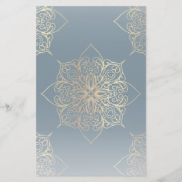 Gold Mandala Damask Pattern Briefpapier