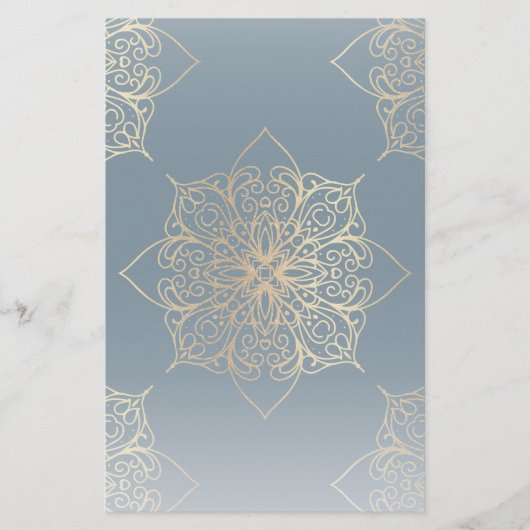 Gold Mandala Damask Pattern Briefpapier (Voorkant)