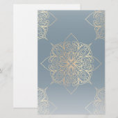 Gold Mandala Damask Pattern Briefpapier (Voorkant / Achterkant)