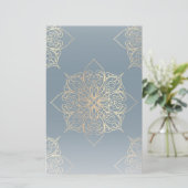 Gold Mandala Damask Pattern Briefpapier (Staand voorkant)