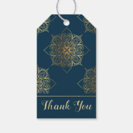 Gold Mandala Damask Pattern Cadeaulabel
