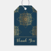 Gold Mandala Damask Pattern Cadeaulabel (Achterkant)