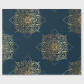 Gold Mandala Damask Pattern Cadeaupapier (Vlak)