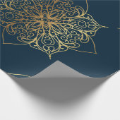 Gold Mandala Damask Pattern Cadeaupapier (Hoek)