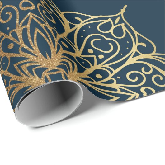 Gold Mandala Damask Pattern Cadeaupapier (Rol Hoek)