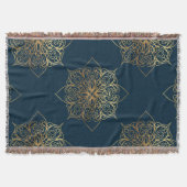 Gold Mandala Damask Pattern Deken (Voorkant)