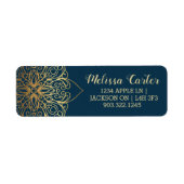 Gold Mandala Damask Pattern Etiket (Voorkant)