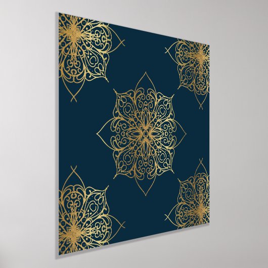 Gold Mandala Damask Pattern Folie Afdrukken (Laagn)