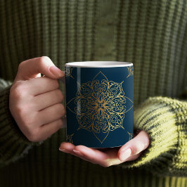 Gold Mandala Damask Pattern Koffiemok