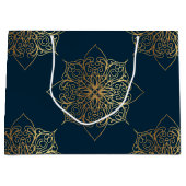 Gold Mandala Damask Pattern Large Cadeautasje (Voorkant)