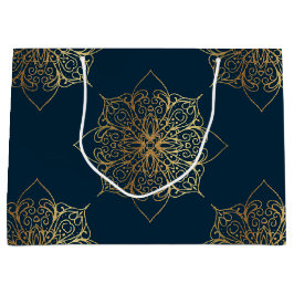 Gold Mandala Damask Pattern Large Cadeautasje