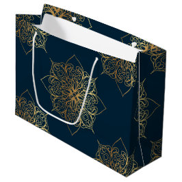 Gold Mandala Damask Pattern Large Cadeautasje