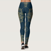 Gold Mandala Damask Pattern Leggings (Achterkant)