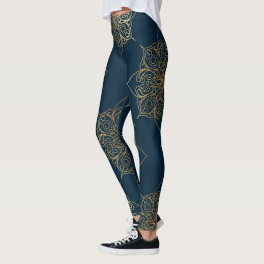 Gold Mandala Damask Pattern Leggings (Links)