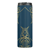 Gold Mandala Damask Pattern & Monogram Thermosbeker (Achterkant)