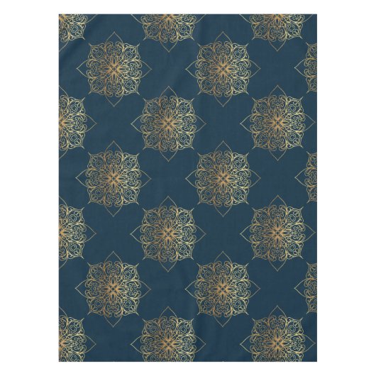 Gold Mandala Damask Pattern Tafelkleed (Voorkant)