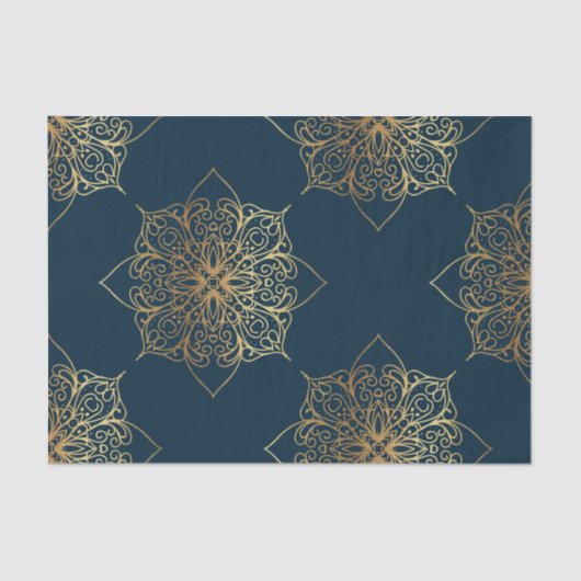 Gold Mandala Damask Pattern Tissuepapier (Voorkant)