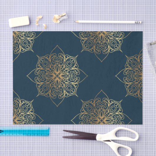 Gold Mandala Damask Pattern Tissuepapier (Craft)