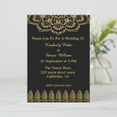Gold Mandala en Henna Wedding Invitation Kaart (Staand voorkant)