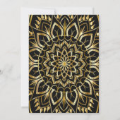 Gold Mandala en Henna Wedding Invitation Kaart (Achterkant)