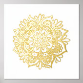 Gold Mandala Flower Folie Art afdrukken (Voorkant)