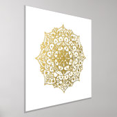 Gold Mandala Flower Folie Art afdrukken (Laagn)