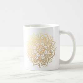 Gold Mandala Flower Koffiemok