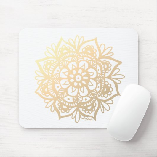 Gold Mandala Flower Muismat (Met muis)