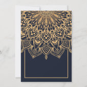 Gold mandala huwelijksuitnodiging kaart (Achterkant)